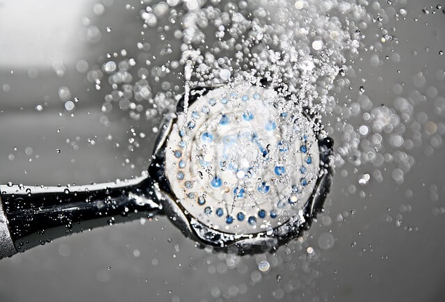 shower head with water bursting out