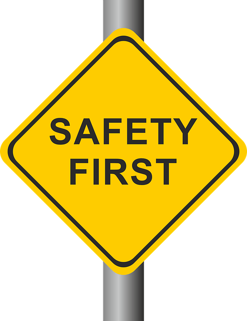 yellow square diamond safety first street sign vector